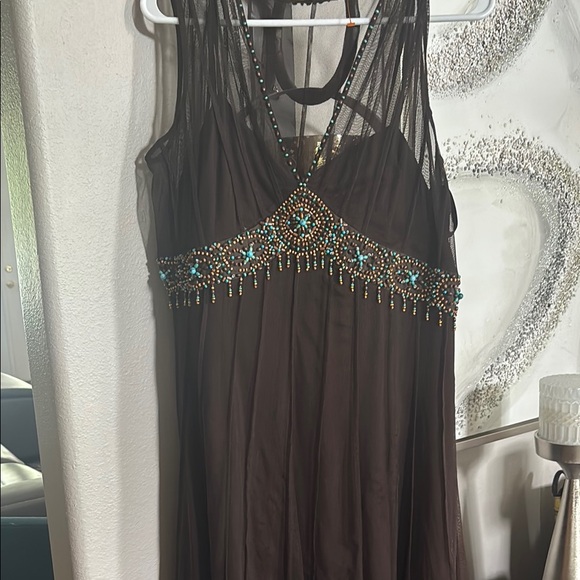jcpenney Dresses & Skirts - JCPenney Brown Dress with Turquoise Accents